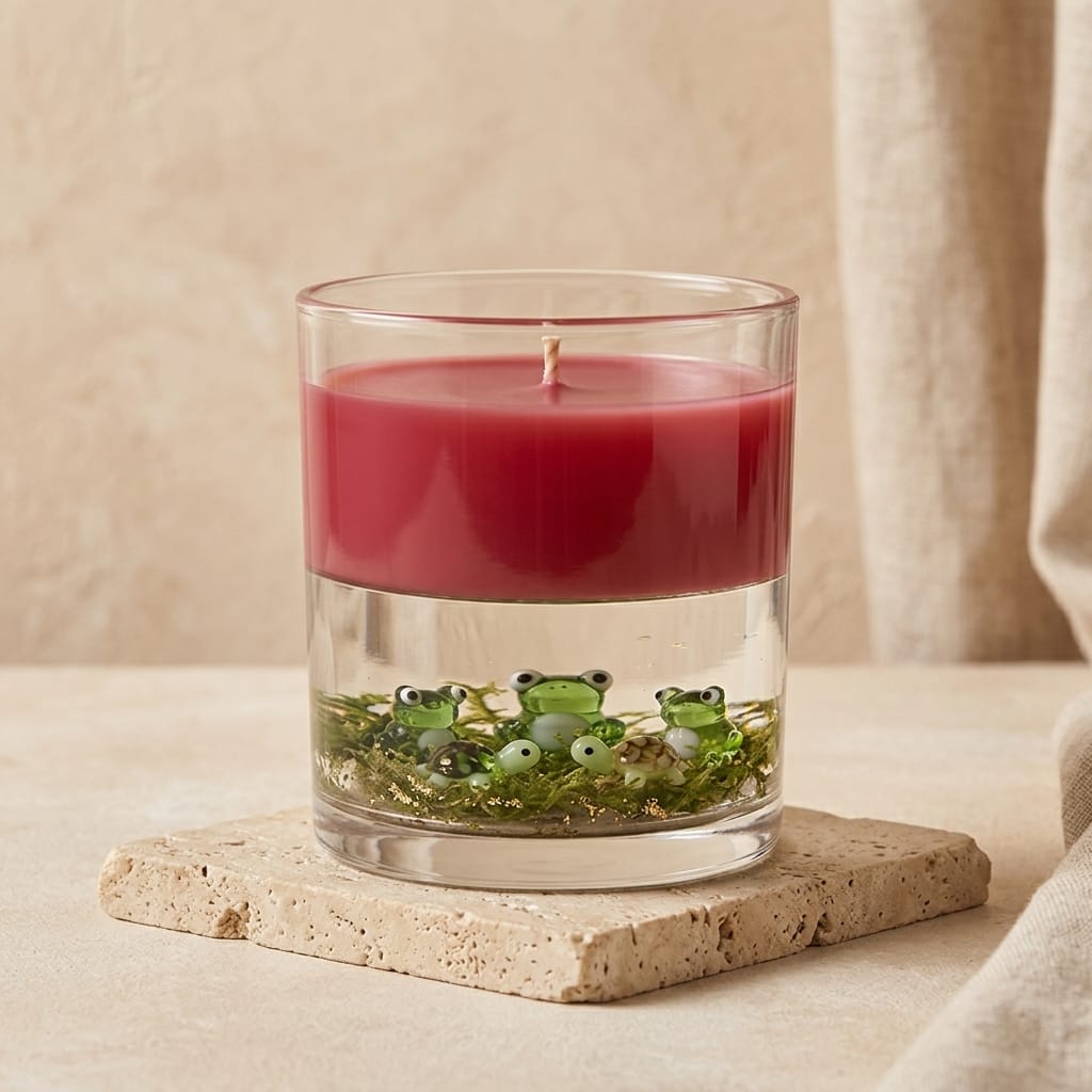 Enchanted Garden Terrarium Candle – Ruby Rose Gel & Botanical Wax Tumbler